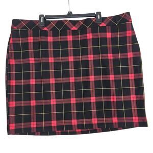 Womens Torrid Betsey Johnson Mini Luxe Ponte Skirt red Plaid Size 3 3X 22-24 NWT